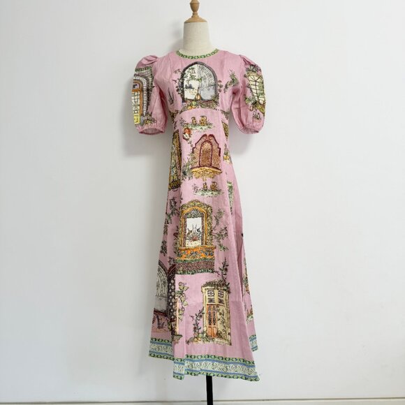 Alemais Monte printed flax midi dress - Picture 3 of 12